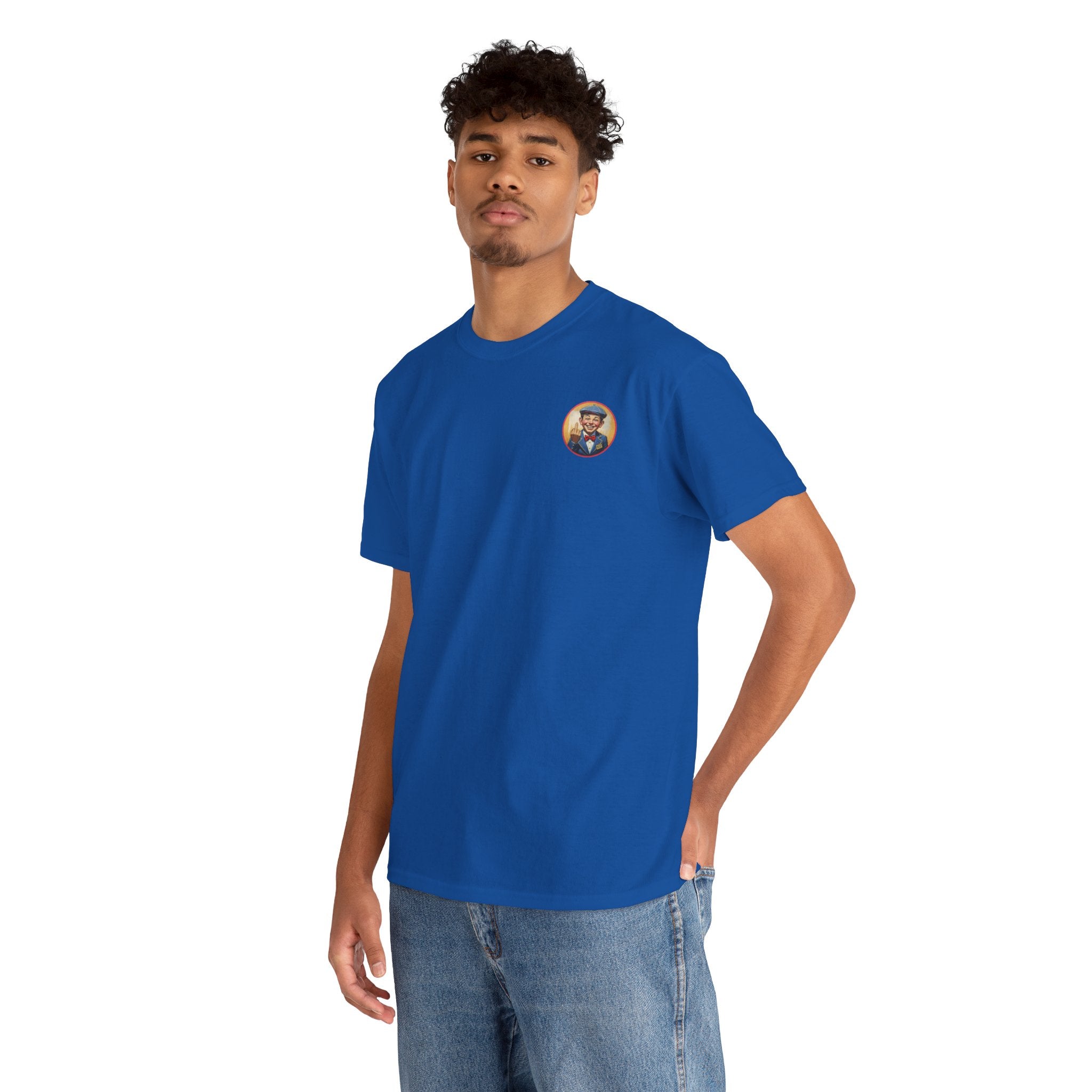 Bad Mickey Graphic Tee — Vintage Boy Illustration Cotton Shirt