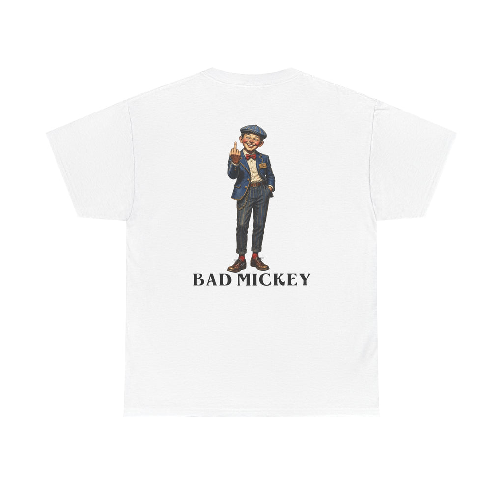 Bad Mickey Graphic Tee — Vintage Boy Illustration Cotton Shirt
