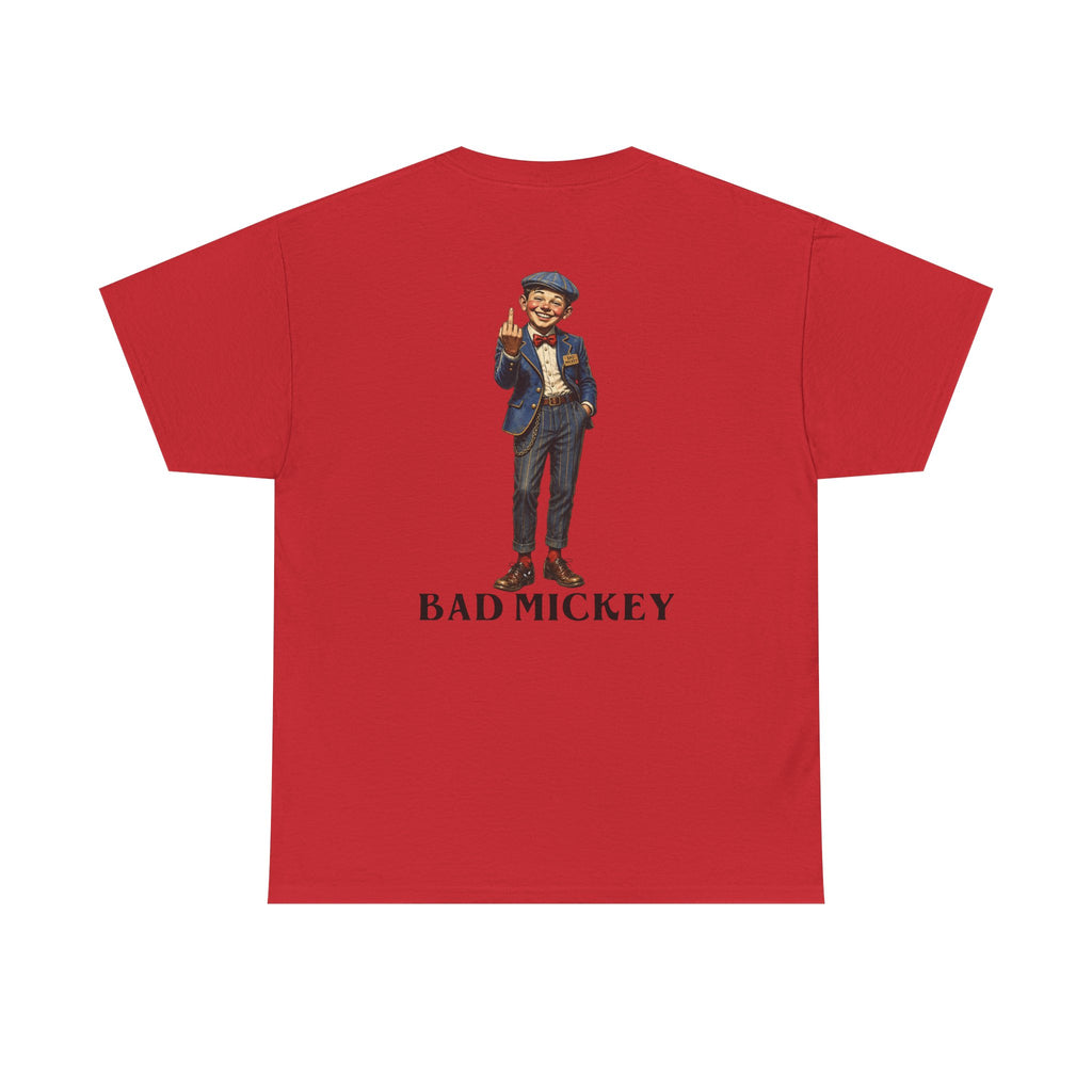 Bad Mickey Graphic Tee — Vintage Boy Illustration Cotton Shirt