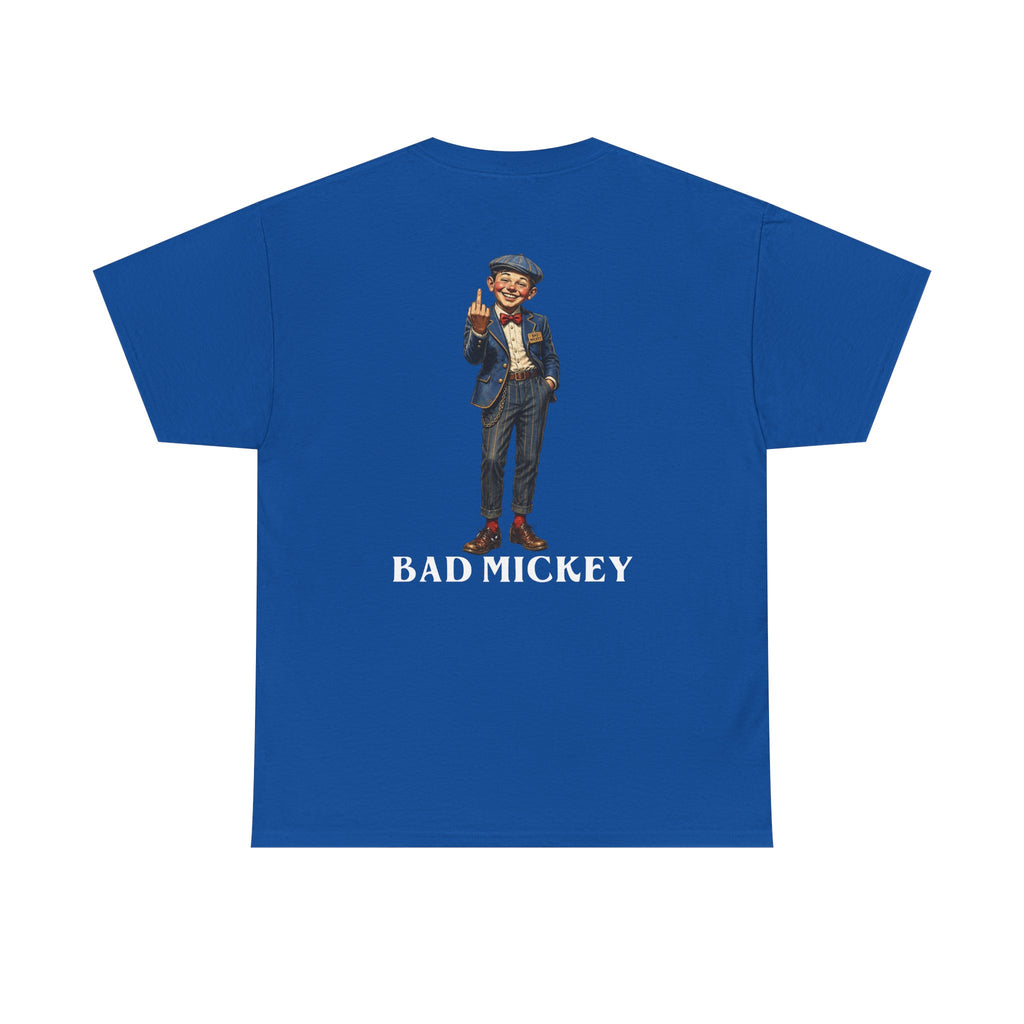 Bad Mickey Graphic Tee — Vintage Boy Illustration Cotton Shirt