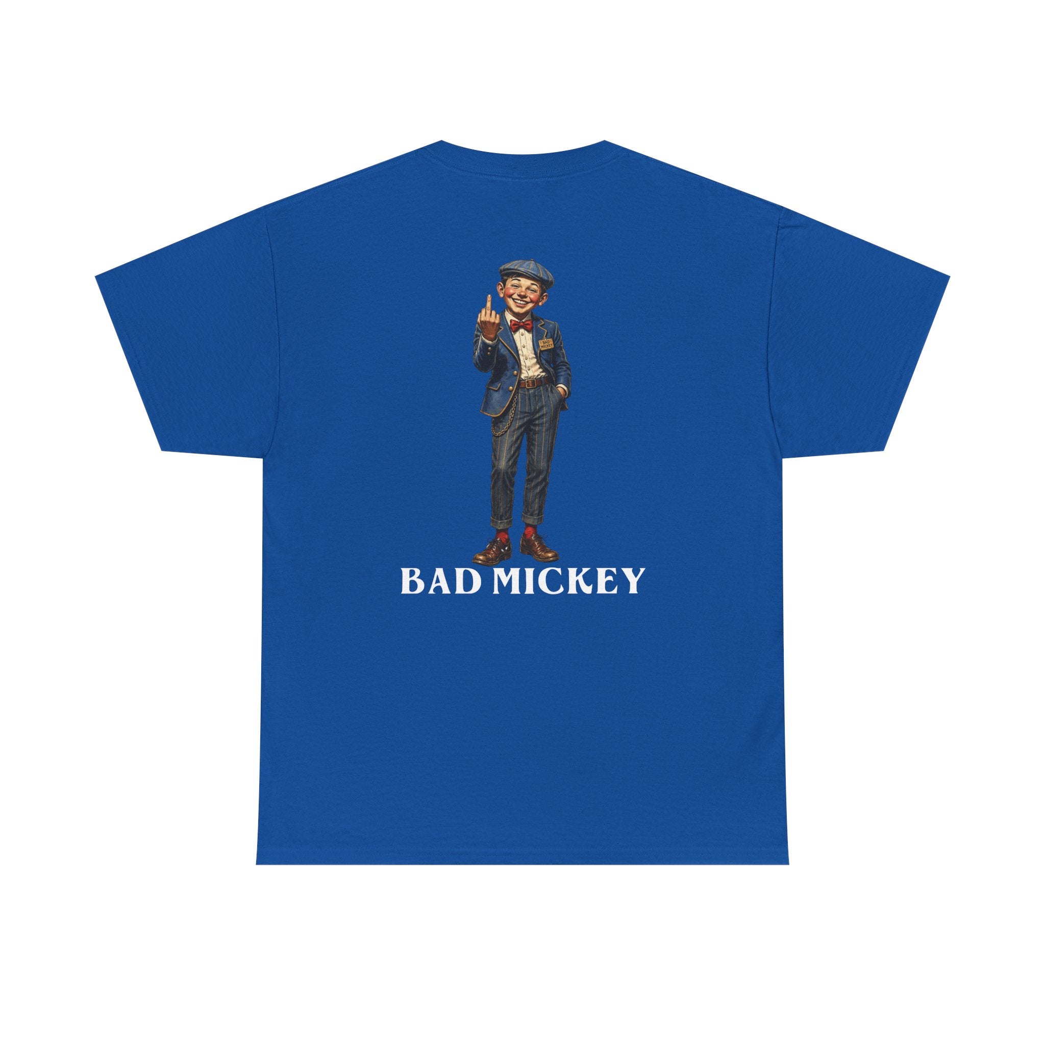 Bad Mickey Graphic Tee — Vintage Boy Illustration Cotton Shirt