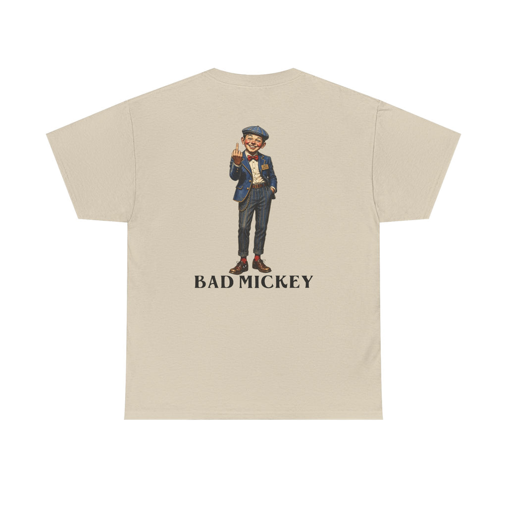 Bad Mickey Graphic Tee — Vintage Boy Illustration Cotton Shirt