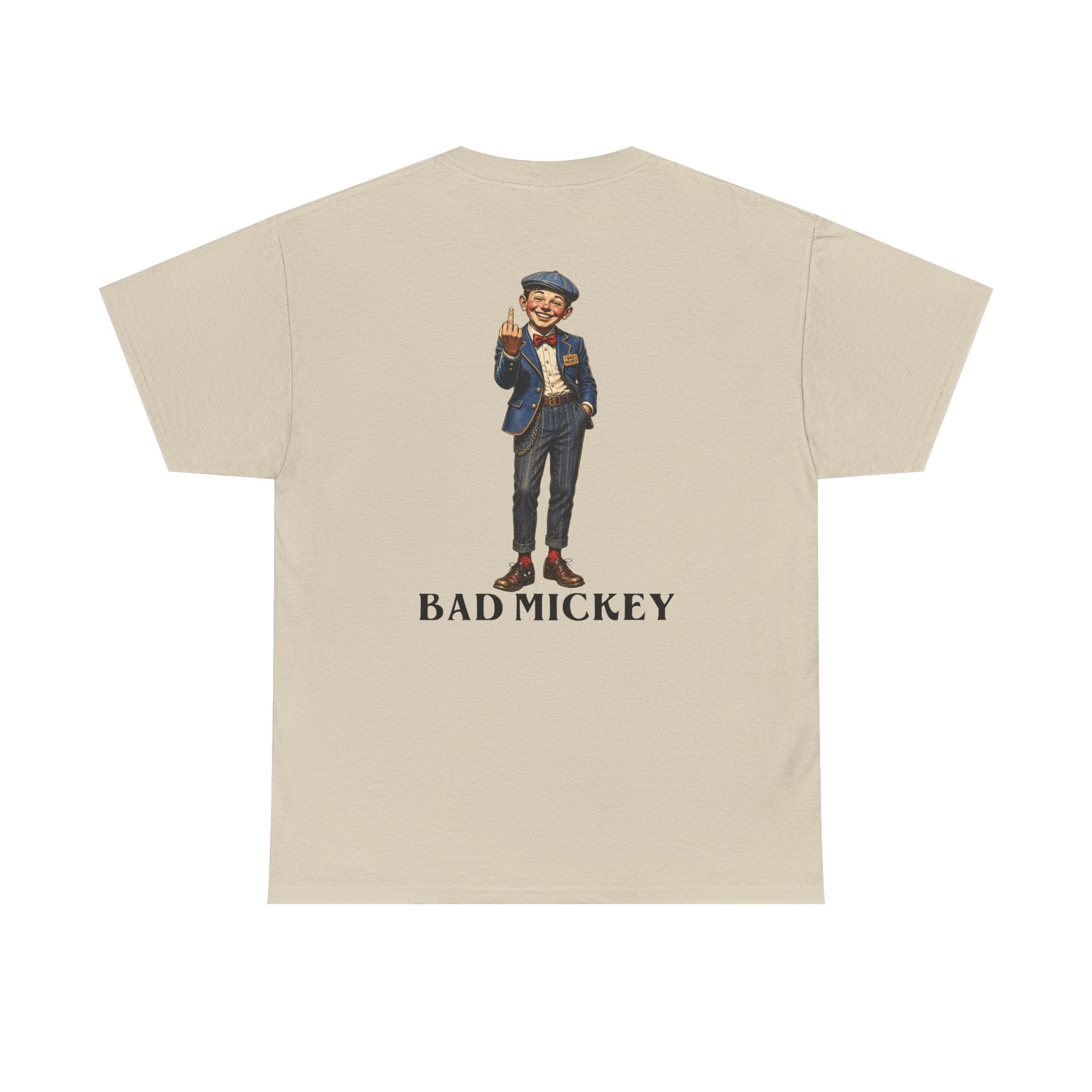 Bad Mickey Graphic Tee — Vintage Boy Illustration Cotton Shirt