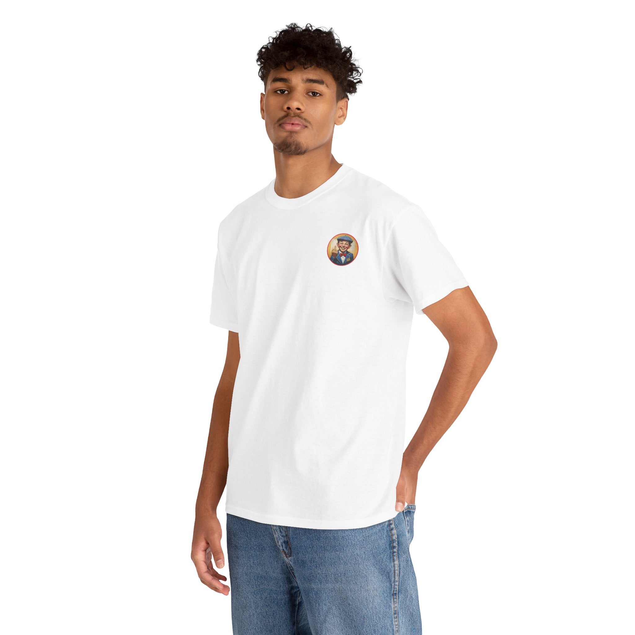 Bad Mickey Graphic Tee — Vintage Boy Illustration Cotton Shirt