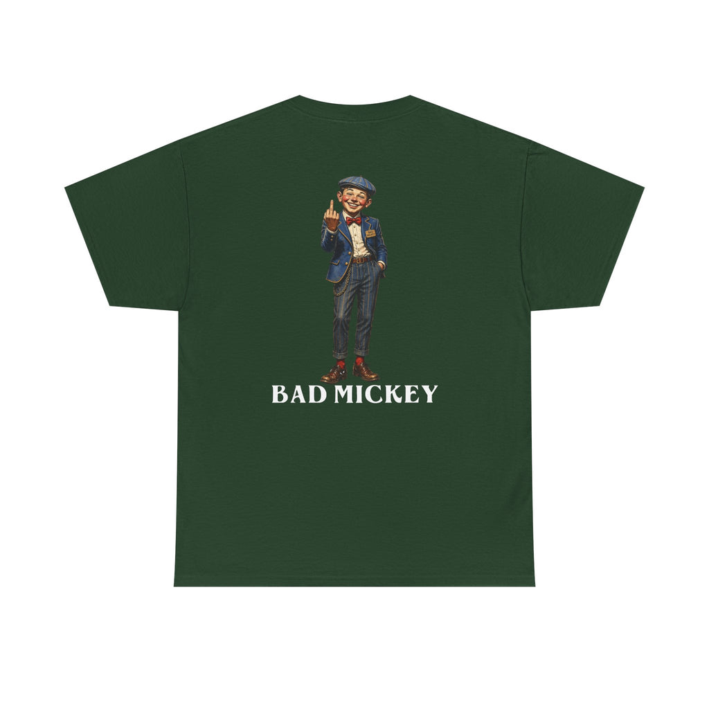 Bad Mickey Graphic Tee — Vintage Boy Illustration Cotton Shirt