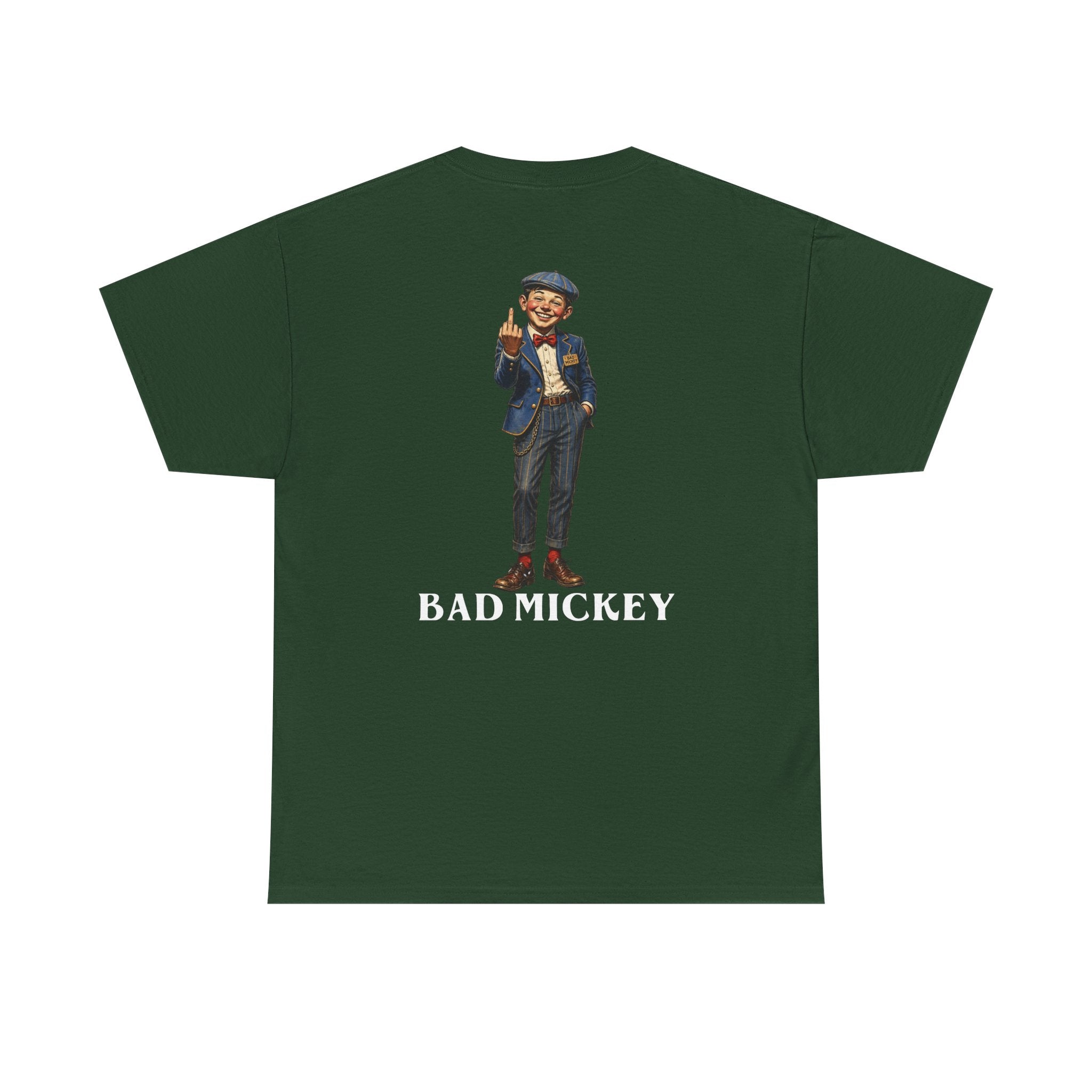 Bad Mickey Graphic Tee — Vintage Boy Illustration Cotton Shirt